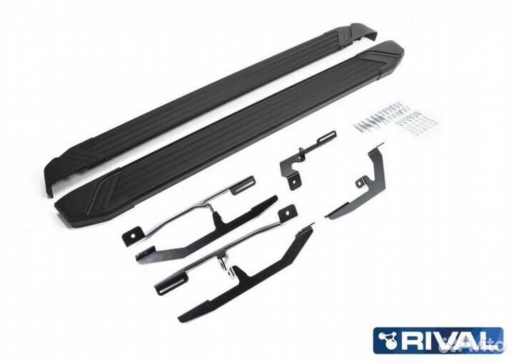 Пороги-подножки KIA Soul 2017-2019 г.в. Black