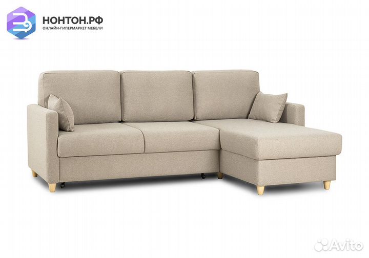 Диван угловой дельфин Дилан бежевый