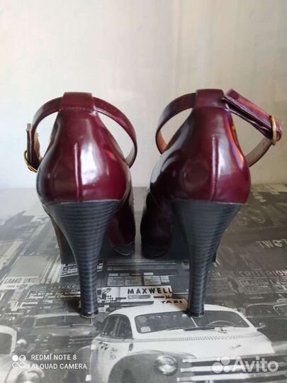 Туфли спелая черешня, бордо, лак р.39-40