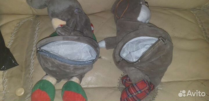 Зайчик и собачка. Мягкие игрушки с замочками