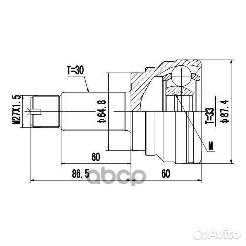 Шрус наружный перед прав/лев Z87190R Zikmar