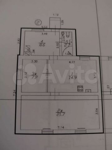 2-к. квартира, 55,1 м², 1/1 эт.
