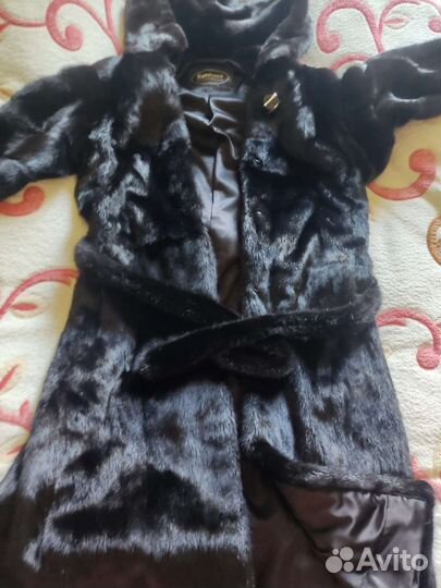 Шуба норковая с капюшоном