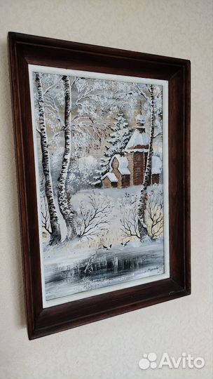 Картина-живопись на бересте.Художник Карпова С.Ю