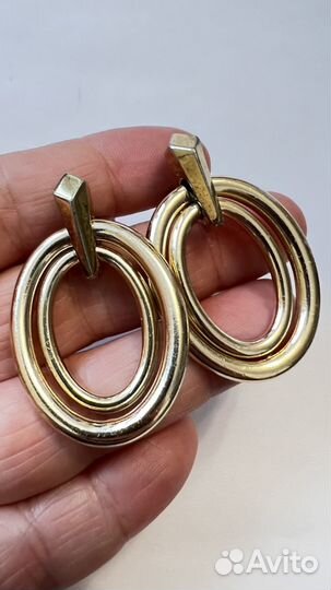 Крупные винтажные клипсы кольца Trifari США