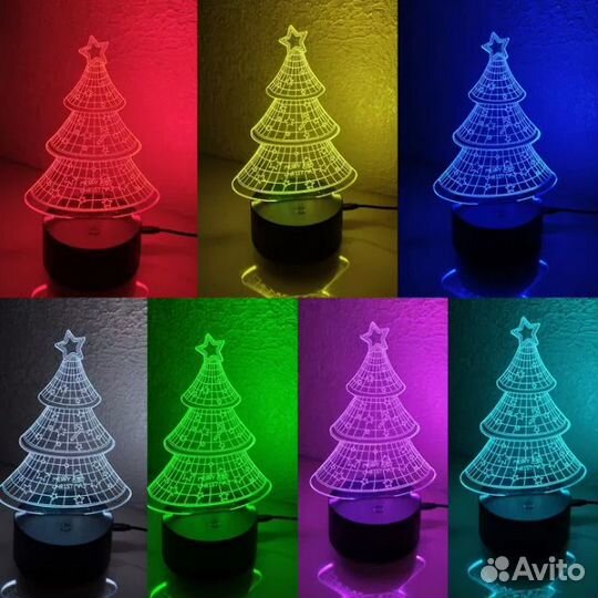 3D ночники, светильники детские