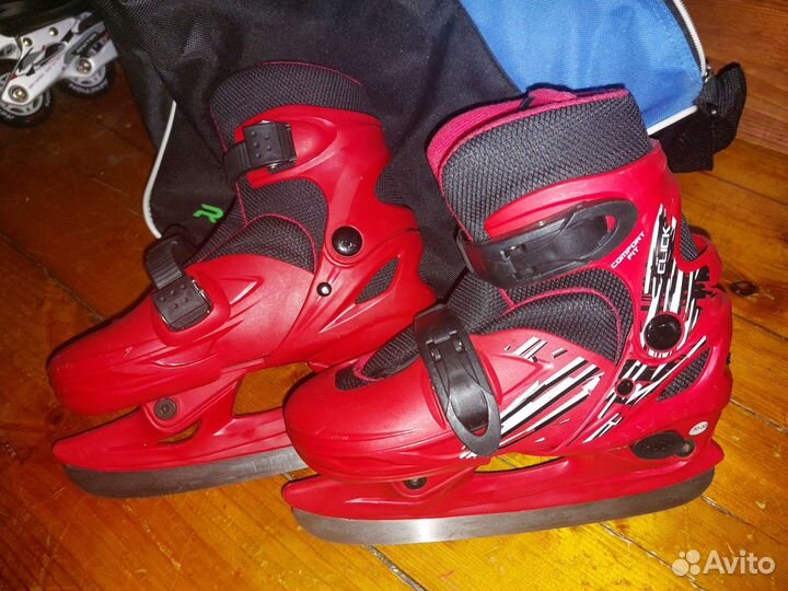 Ролики детские раздвижные+коньки на мальчика
