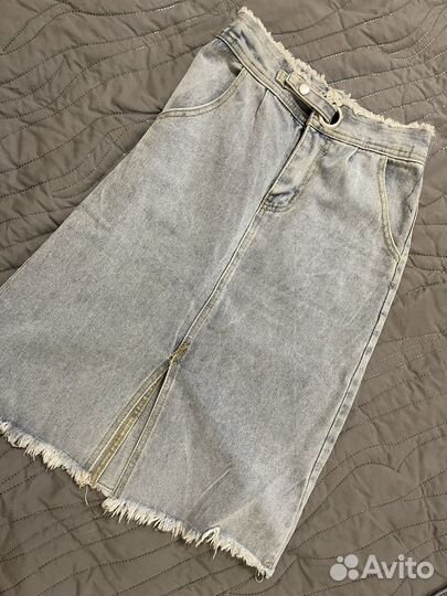 Джинсовая юбка длинная новая