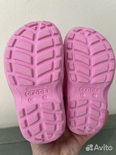 Резиновые сапоги crocs детские С7 розовые