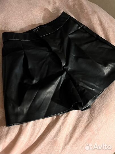 Шорты кожаные zara
