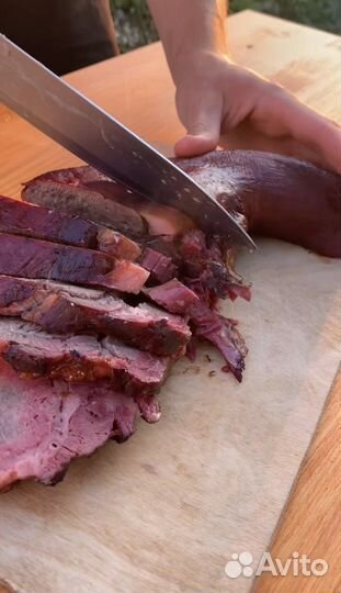 Копченый говяжий язык под «снегом» из хрена