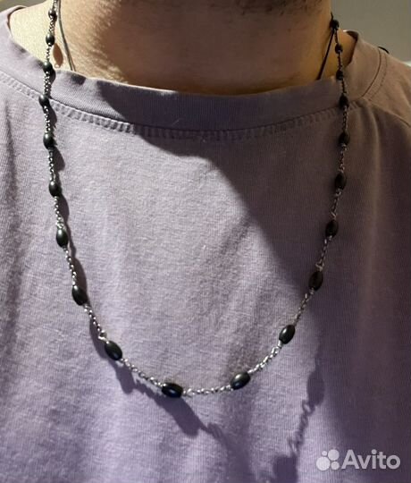 Ожерелье David Yurman с Овальным Черным Ониксом