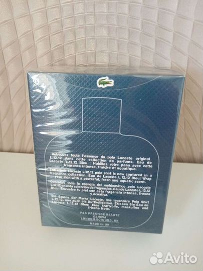 Туалетная вода Lacoste 12.12 blue, мужской парфюм