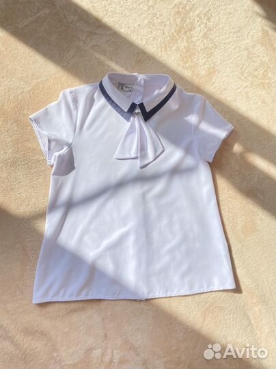 Белая блузка школьная 134-140 Польша