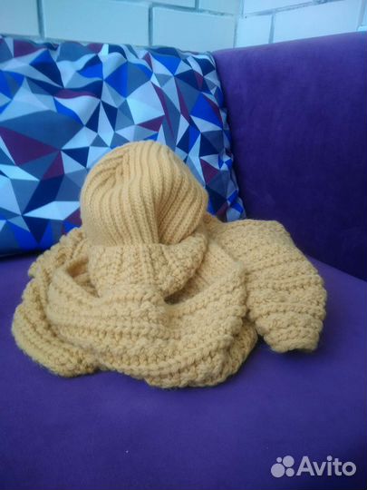 Комплект шапка и снуд женский