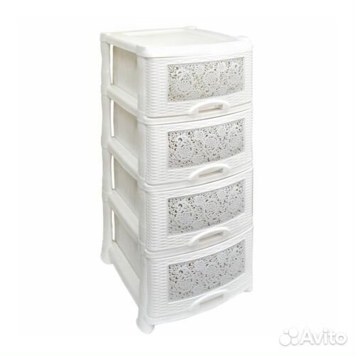 Комод 4-х секц. violet Ажур белый 035426