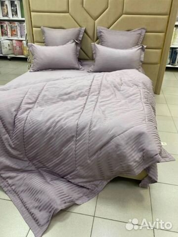 Постельное белье с одеялом Страйп Сатин