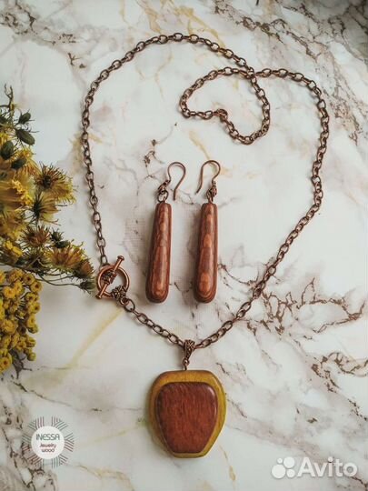 Серьги, кулон