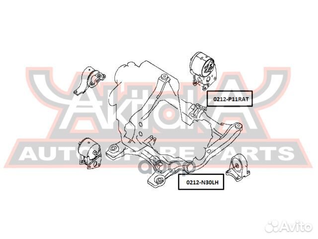 Подушка двигателя задняя AT 0212-P11RAT asva