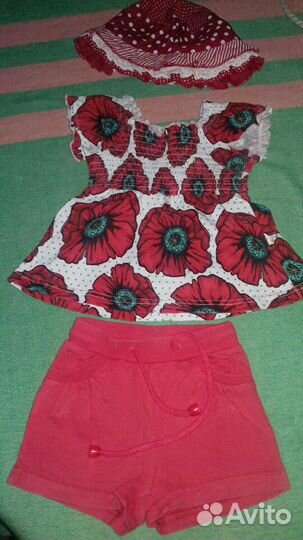 Костюм (шорты, кофточка и панама)