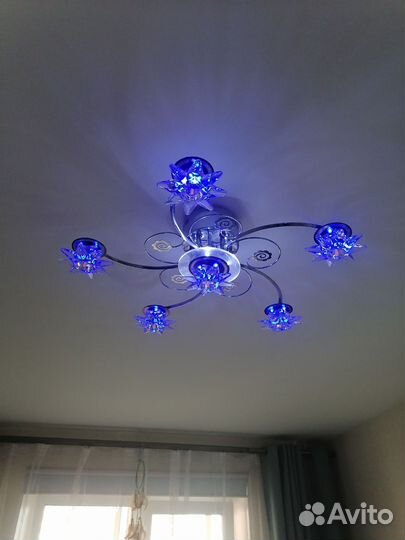 Люстра потолочная светодиодная с пультом бу