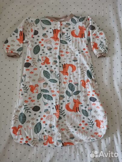 Два хлопковых спальных мешка для малыша 74