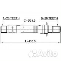 Полуось правая 28X436.8X28