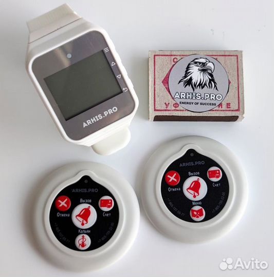 Комплекты вызова персонала: кнопка вызова и часы