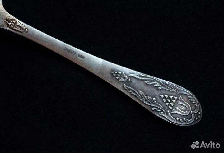 Чайна ложка,серебро,СССР,875 пробы, Киев,каштан