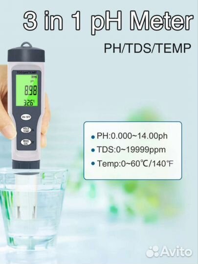 Ph метр тестер качества воды новый