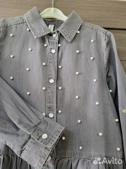 Джинсовое платье для девочки 7-9лет (128см рост)