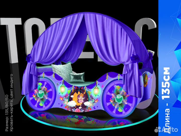 Детская кровать карета для девочки