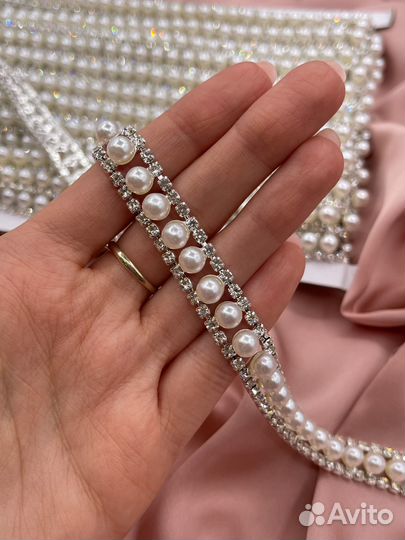 Стразовая тесьма, бахрома разных цветов