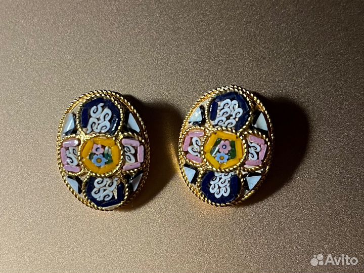 Микромозайка клипсы винтаж