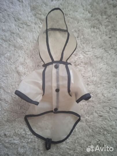 Дождевик с капюшоном для маленьких собак размер S