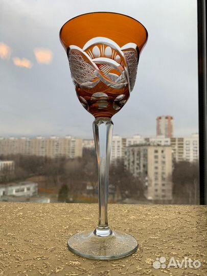 Бокалы немецкий цветной хрусталь винтаж