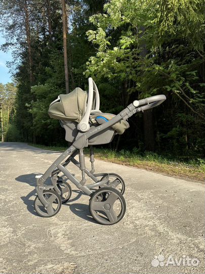 Коляска 3 в 1 Vario, Riko, цвет зелёный б/у