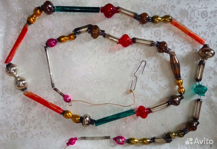 Бусы на елку, ёлочные игрушки СССР