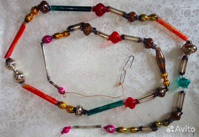 Бусы на елку, ёлочные игрушки СССР