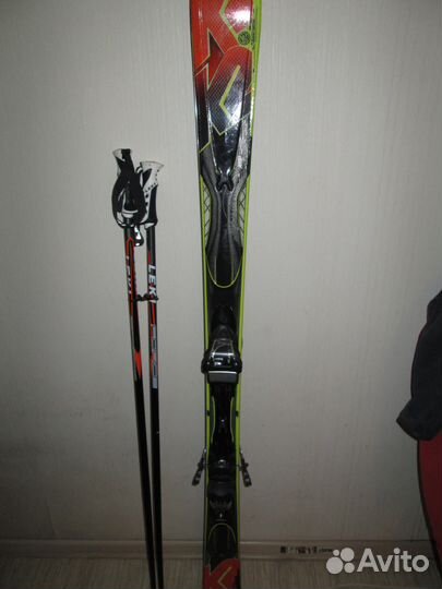 Лыжи, ботинки,палки, комбез