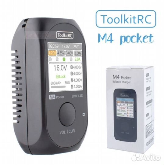 Зарядное устройство ToolkitRC M4 Pocket 80Вт 1s-4s