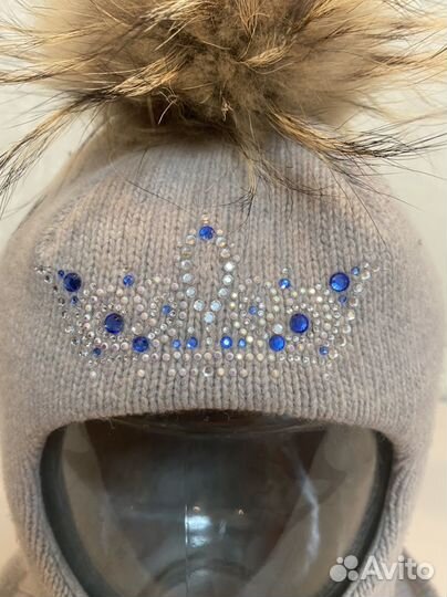 Шапка шлем для девочки 50 52