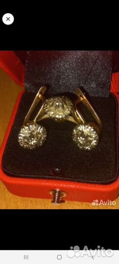 Золотые серьги малинки СССР