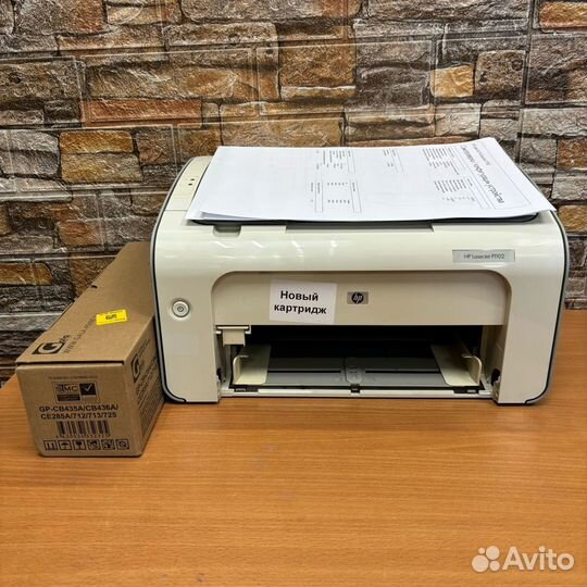 Лазерный принтер HP LaserJet P1102+Новый картридж