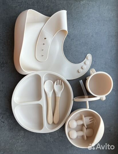 Набор детской силиконовой посуды 8 предметов