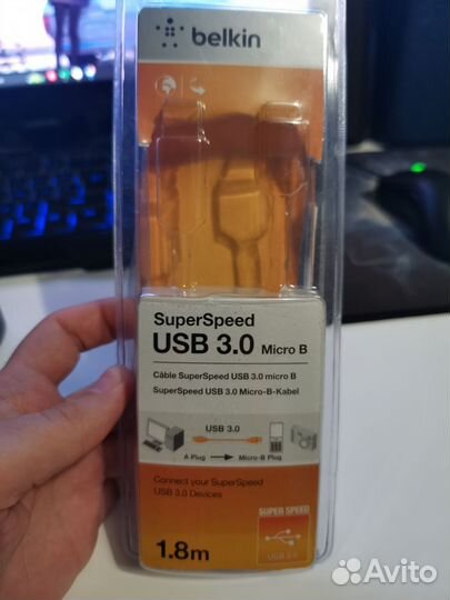 Кабель для внешнего HDD USB 3-Micro b 1,8 метра