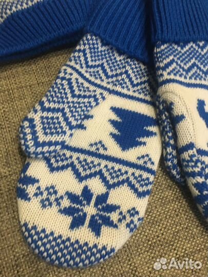 Комплект Шапка, шарф, варежки женские