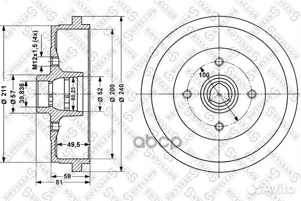 6025-4709-SX барабан тормозной VW Golf 1.4-1.9
