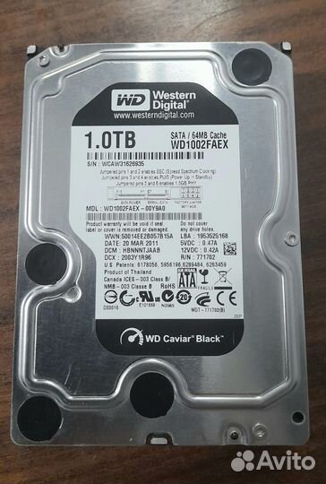 Жесткий диск WD Black 1 Tb