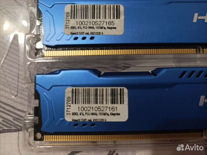 Оперативная память ddr3 4 gb kingston-2шт
